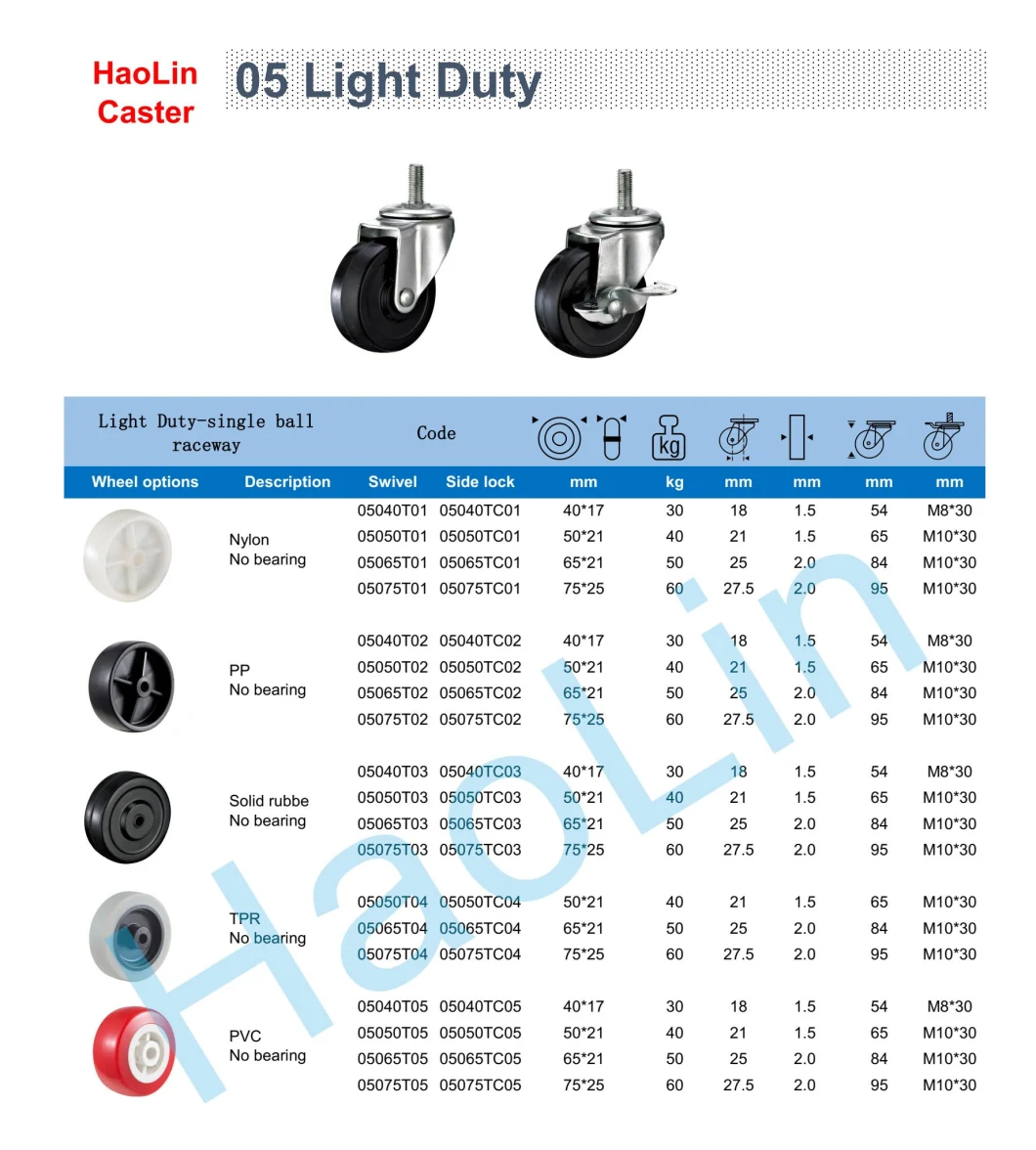 Nylon Light Duty Rigid Caster Wheel