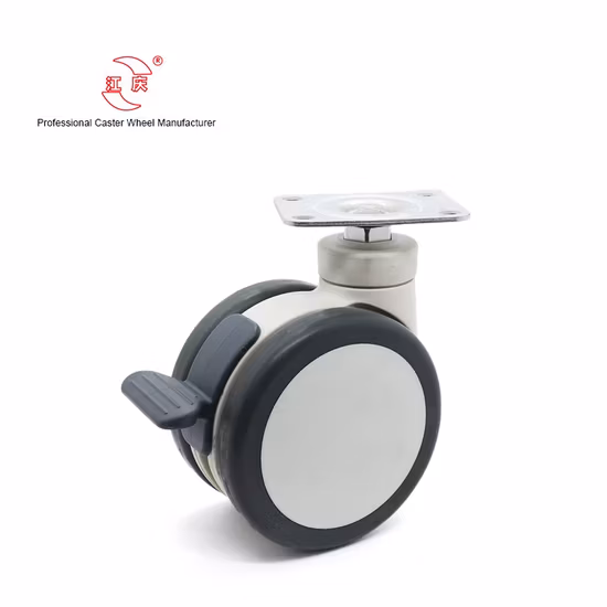 Jq Caster 5inch Double PU Wheel Swivel Medical Caster for Hospital Equipment