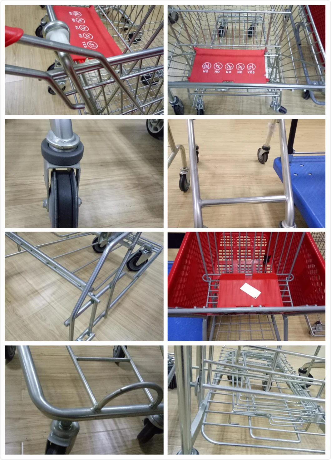 China Factory 150L Supermarket Shopping Trolley Cart USA Style Hand Trolley