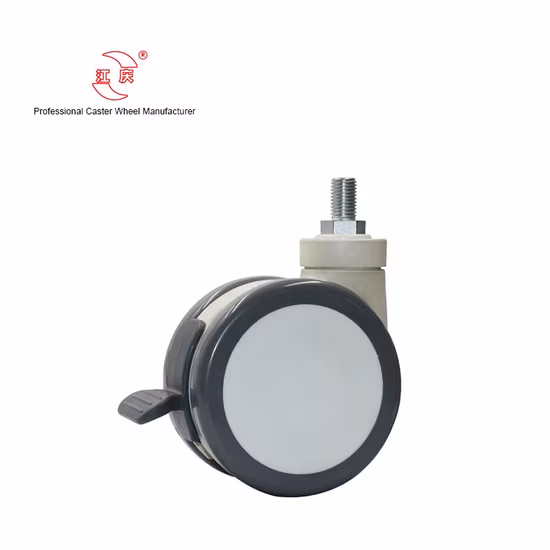 Jq Caster 5inch Double PU Wheel Swivel Medical Caster for Hospital Equipment